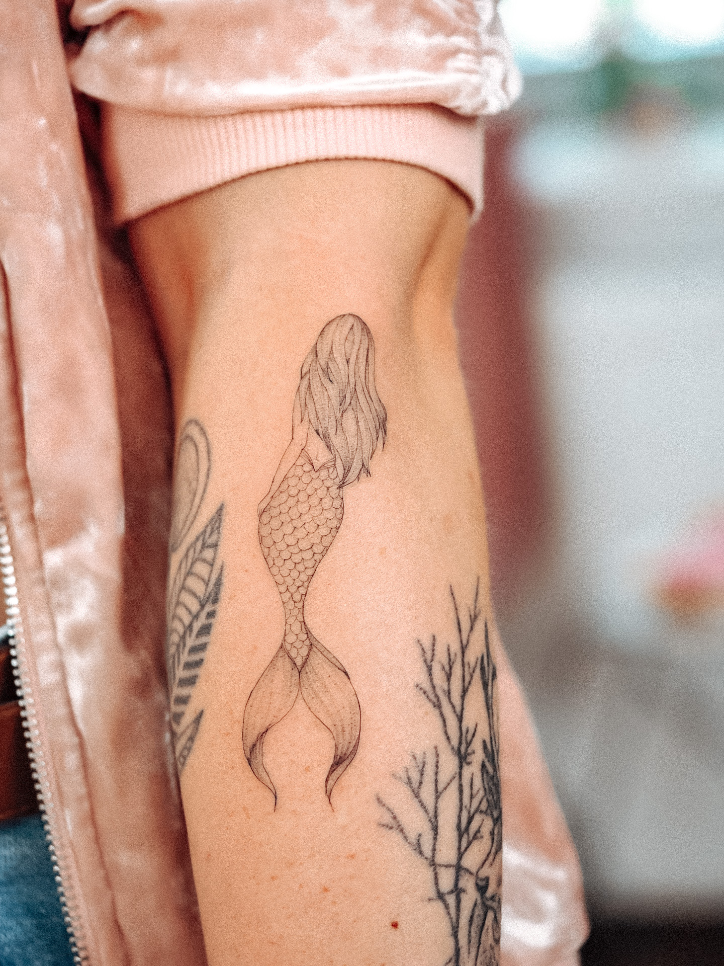 Little mermaid fineline tattoo