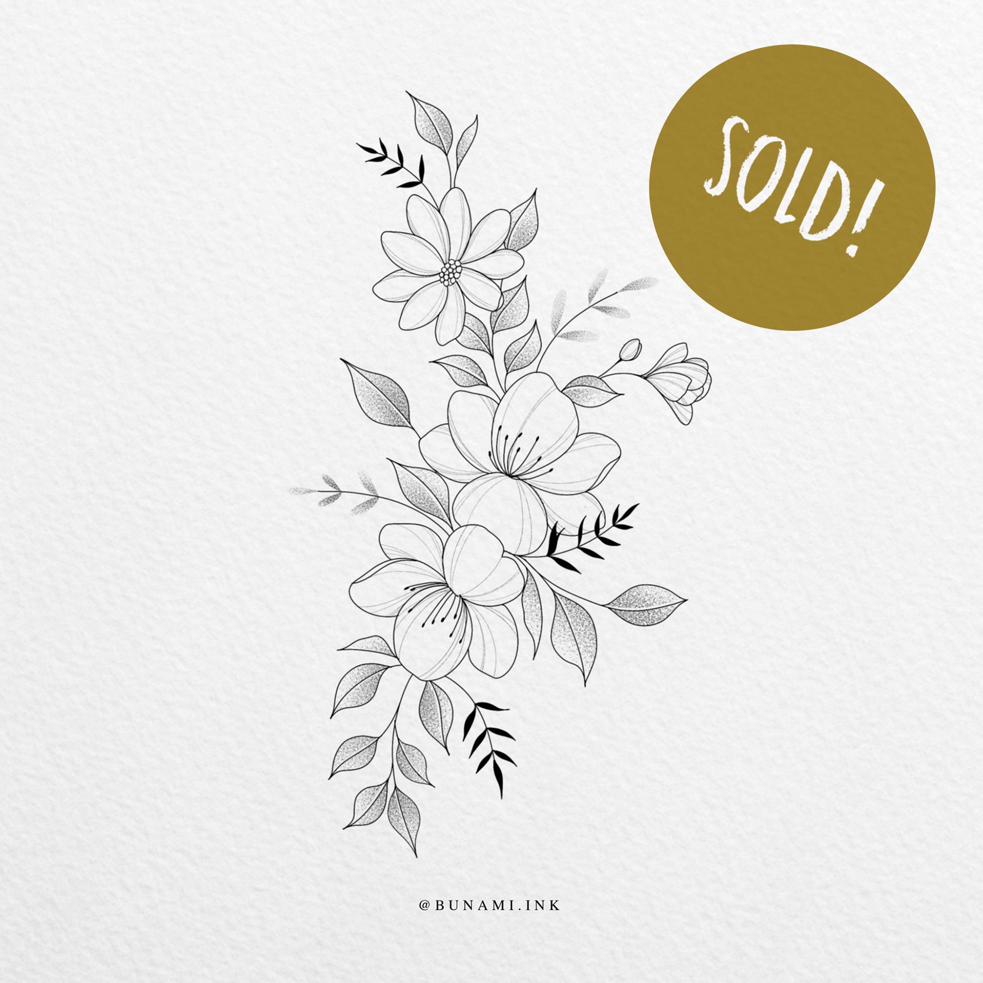 Wild floral and leaves by Alina BUNAMI INK 2019-11-19