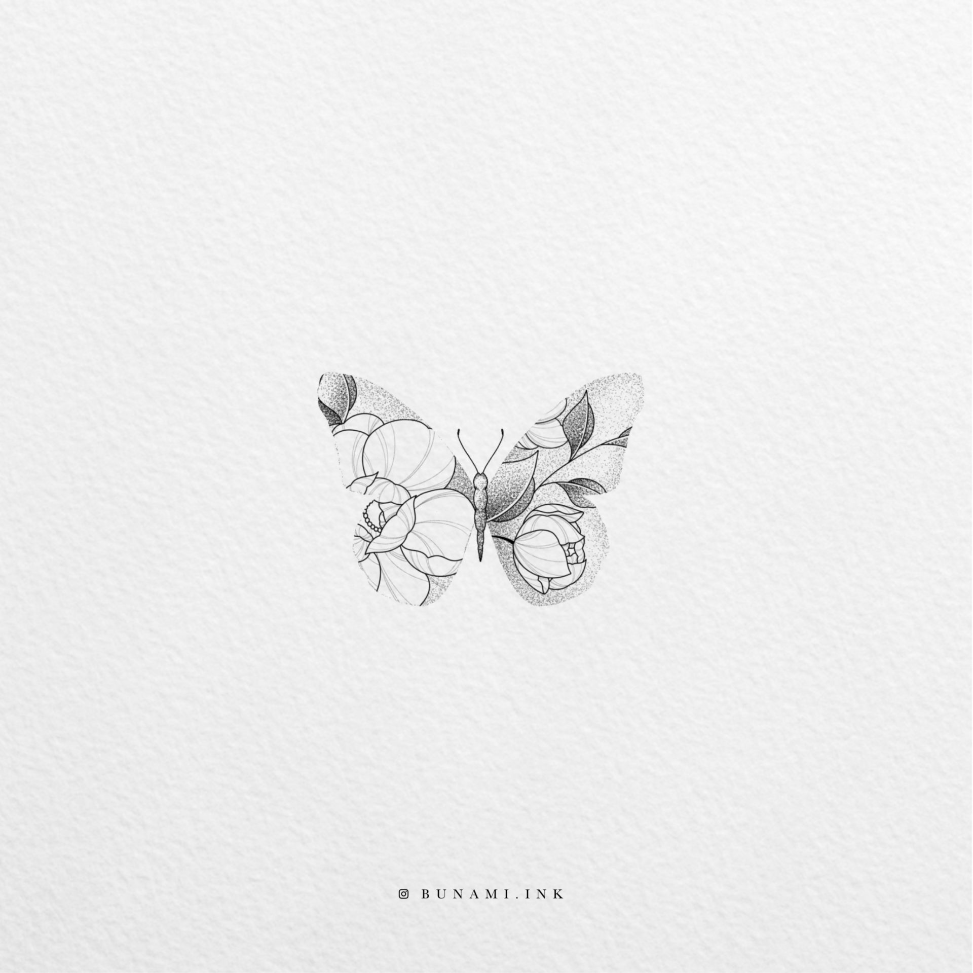 Floral butterfly by Alina BUNAMI INK