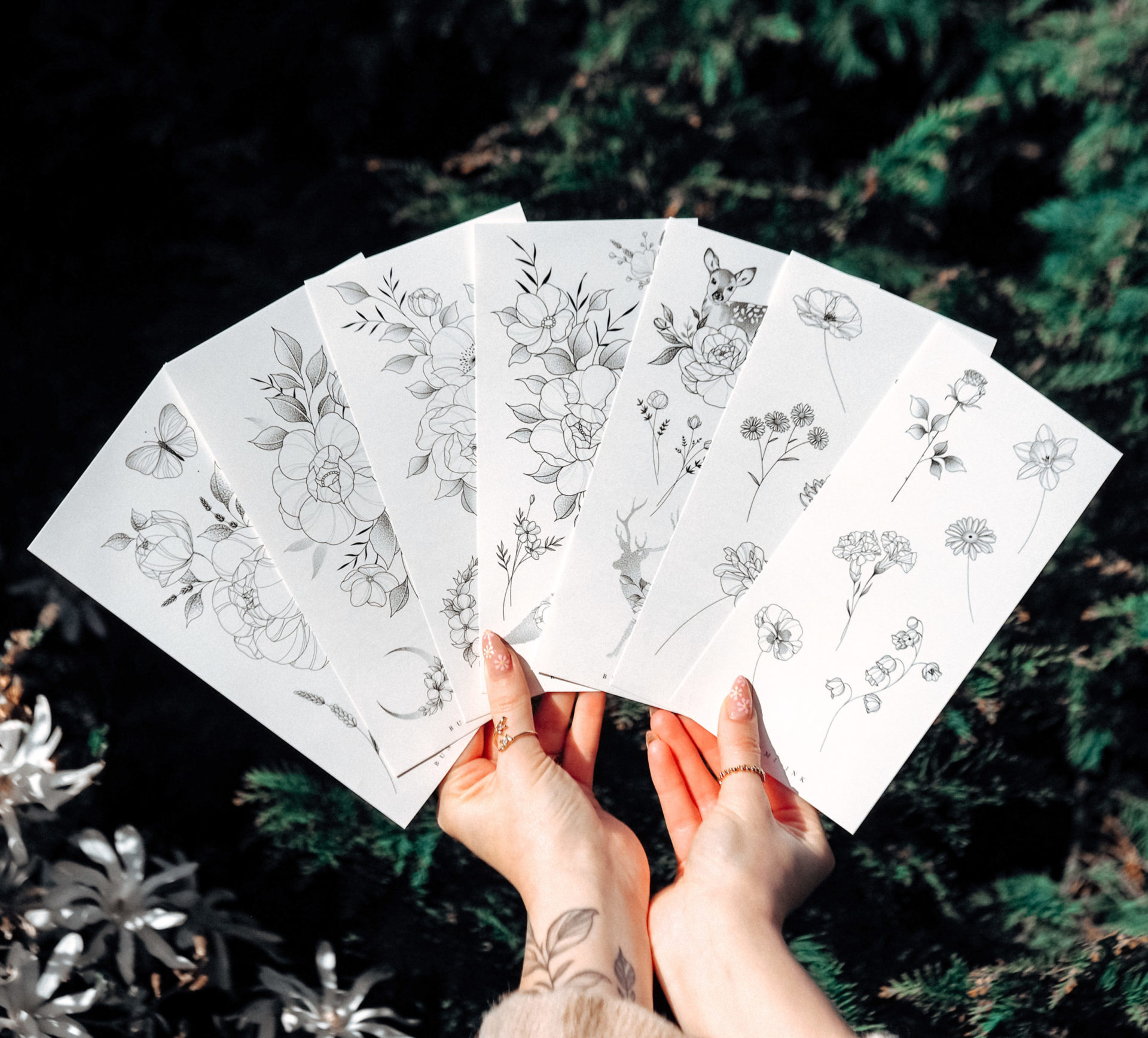 Temporary Tattoo full set (7×) by Alina BUNAMI INK