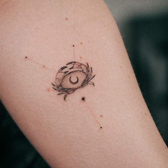 Cancer zodiac tattoo by Alina BUNAMI INK