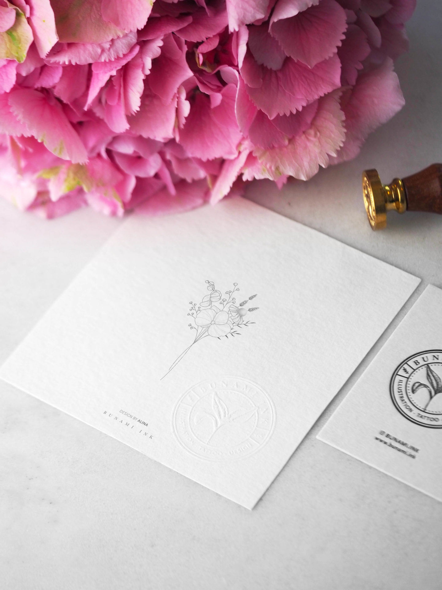 Orchid & lavender bouquet by BUNAMI INK