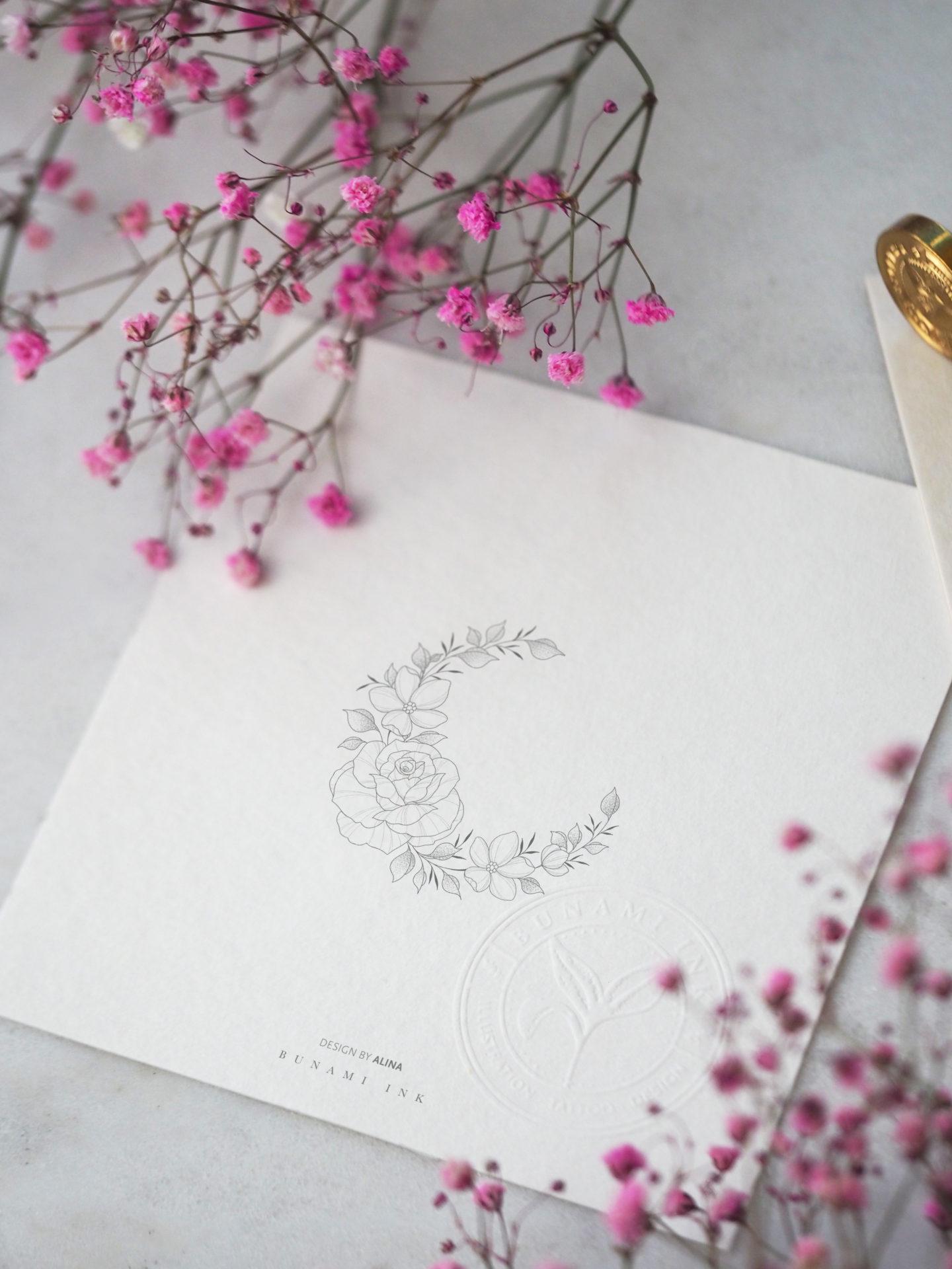 Rose crescent by Alina BUNAMI INK 2022-04-19