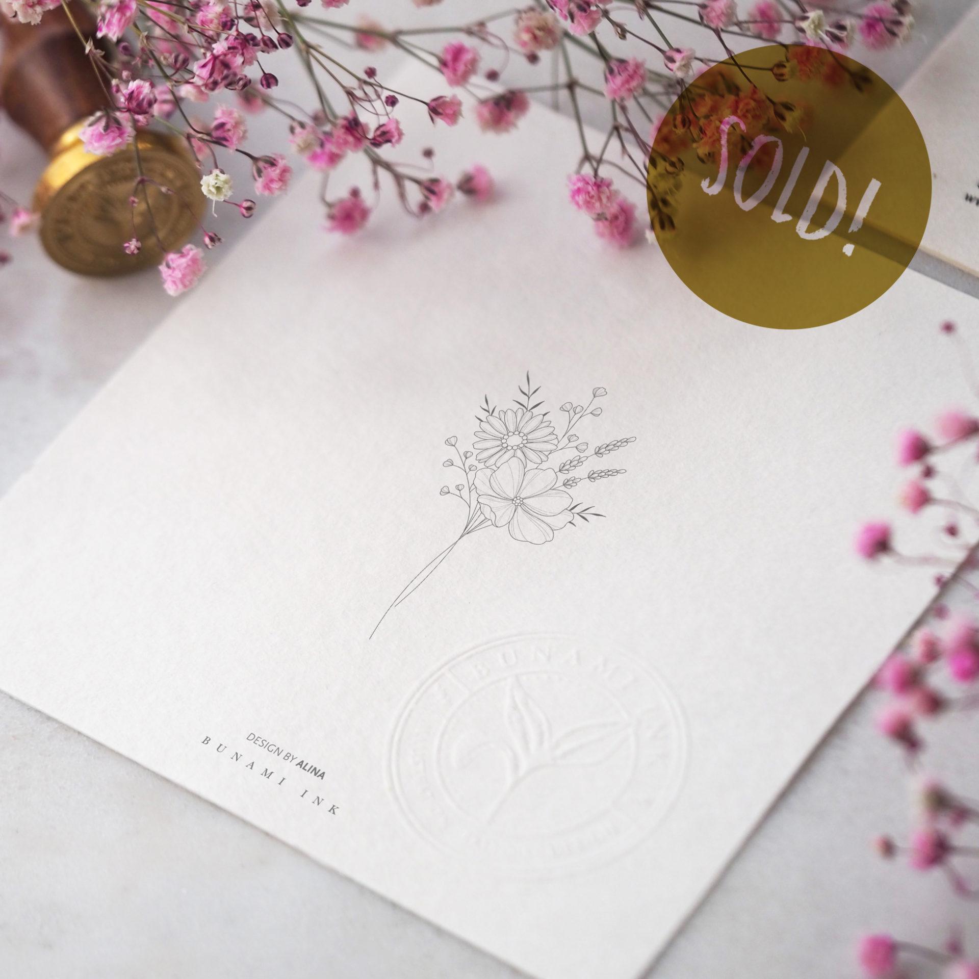 Wild daisy bouquet by Alina BUNAMI INK 2022-04-19