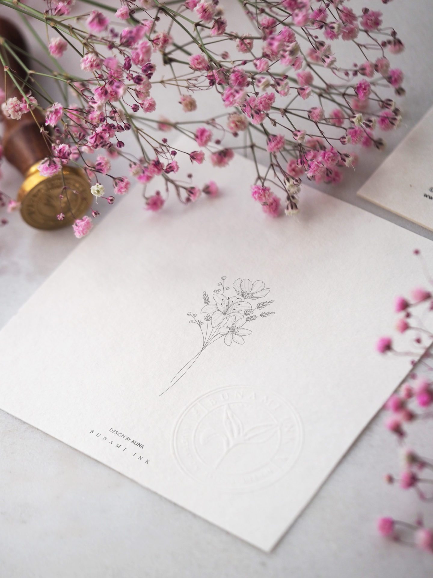 Wild lily bouquet by Alina BUNAMI INK 2022-04-18