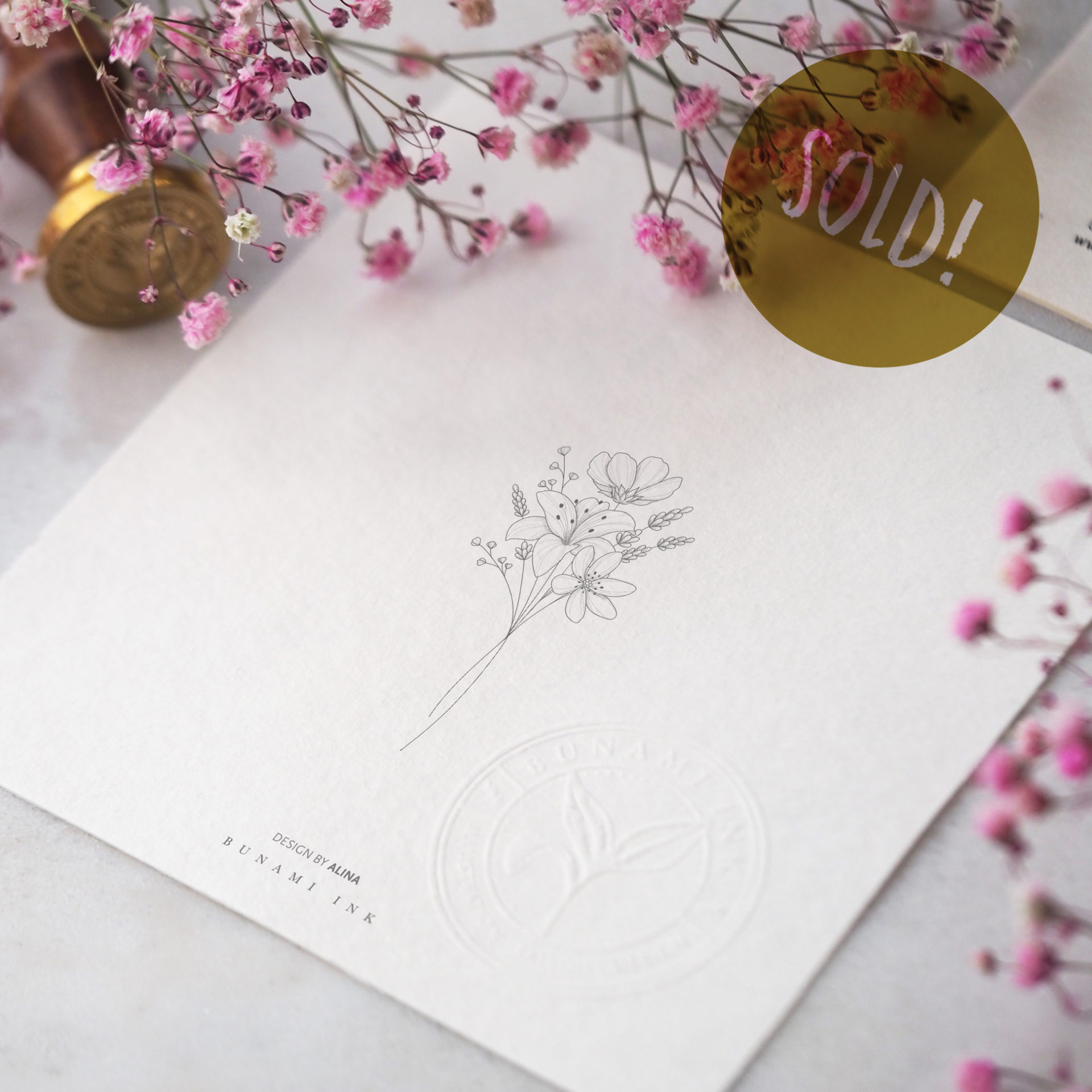 Wild lily bouquet by Alina BUNAMI INK 2022-04-18