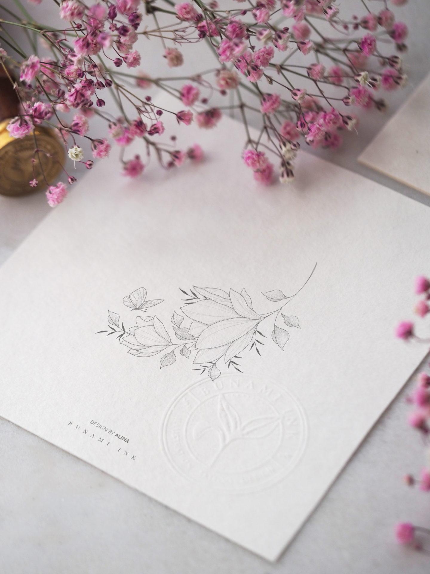 Magnolia branch by Alina BUNAMI INK 2022-05-22