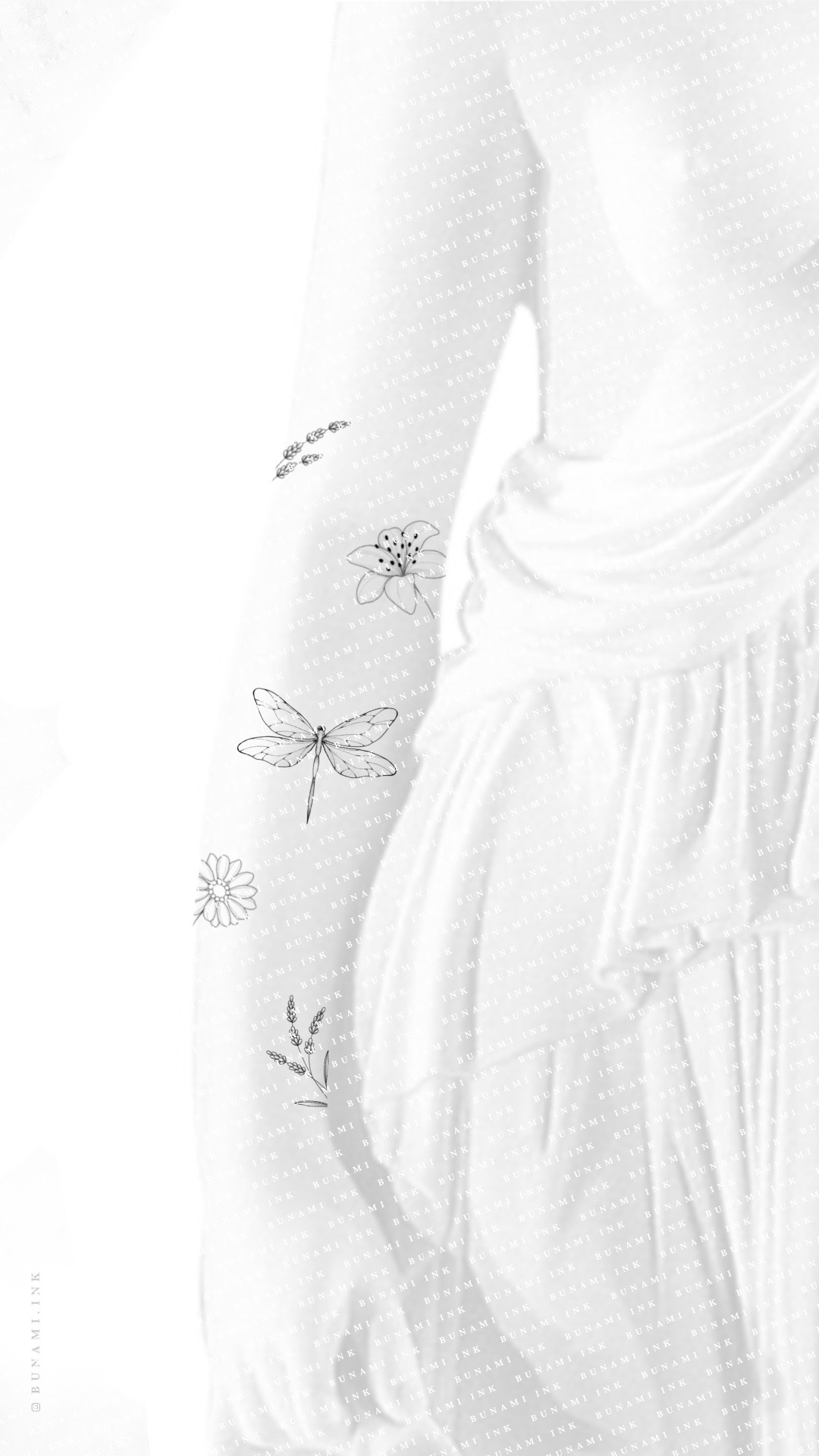 Tiny flowers and dragonfly concept by Alina BUNAMI INK 2022-05-12