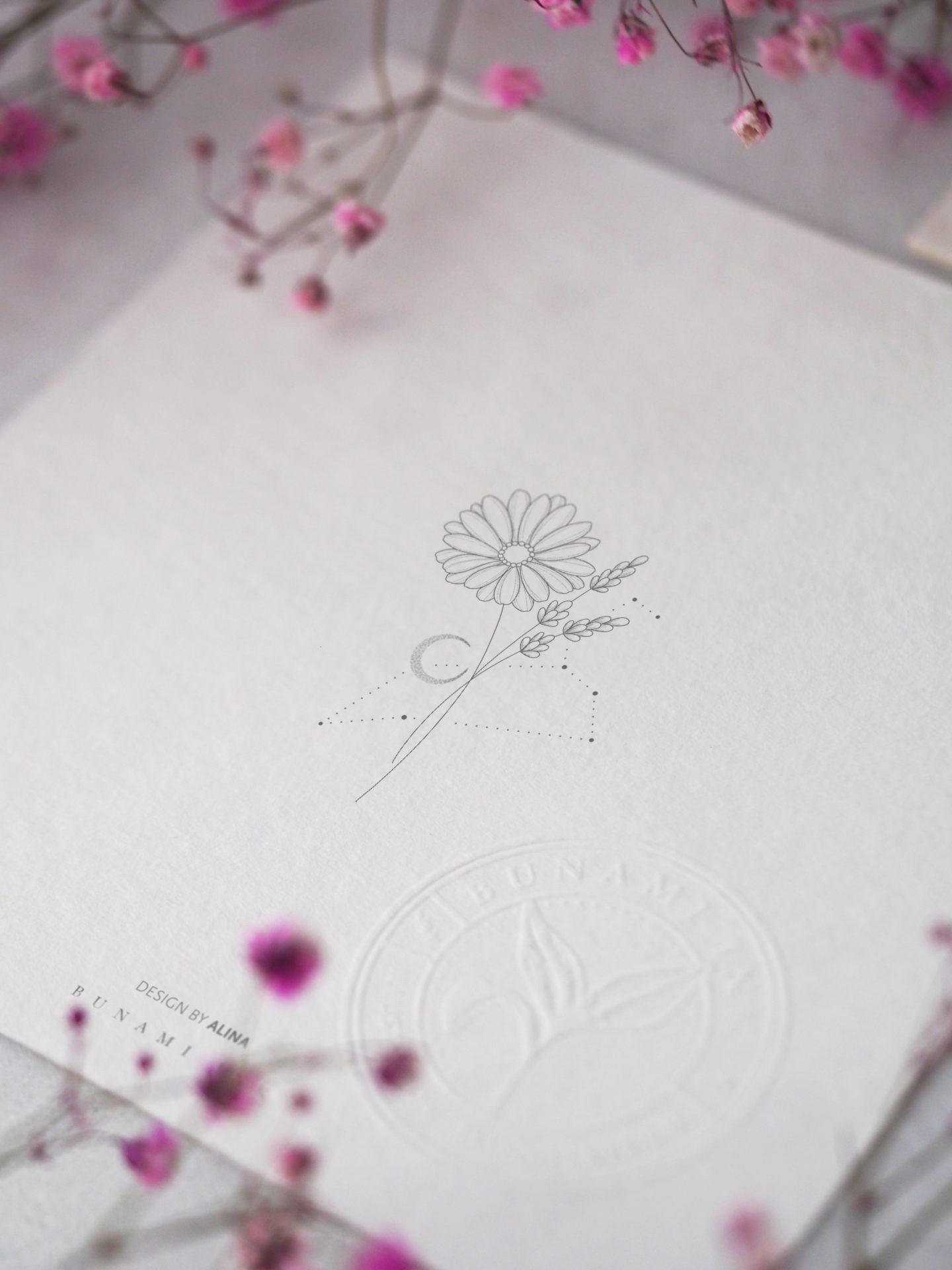 Leo & gerbera daisy birth flowers zodiac wanna do by Alina BUNAMI INK 2022-08-19