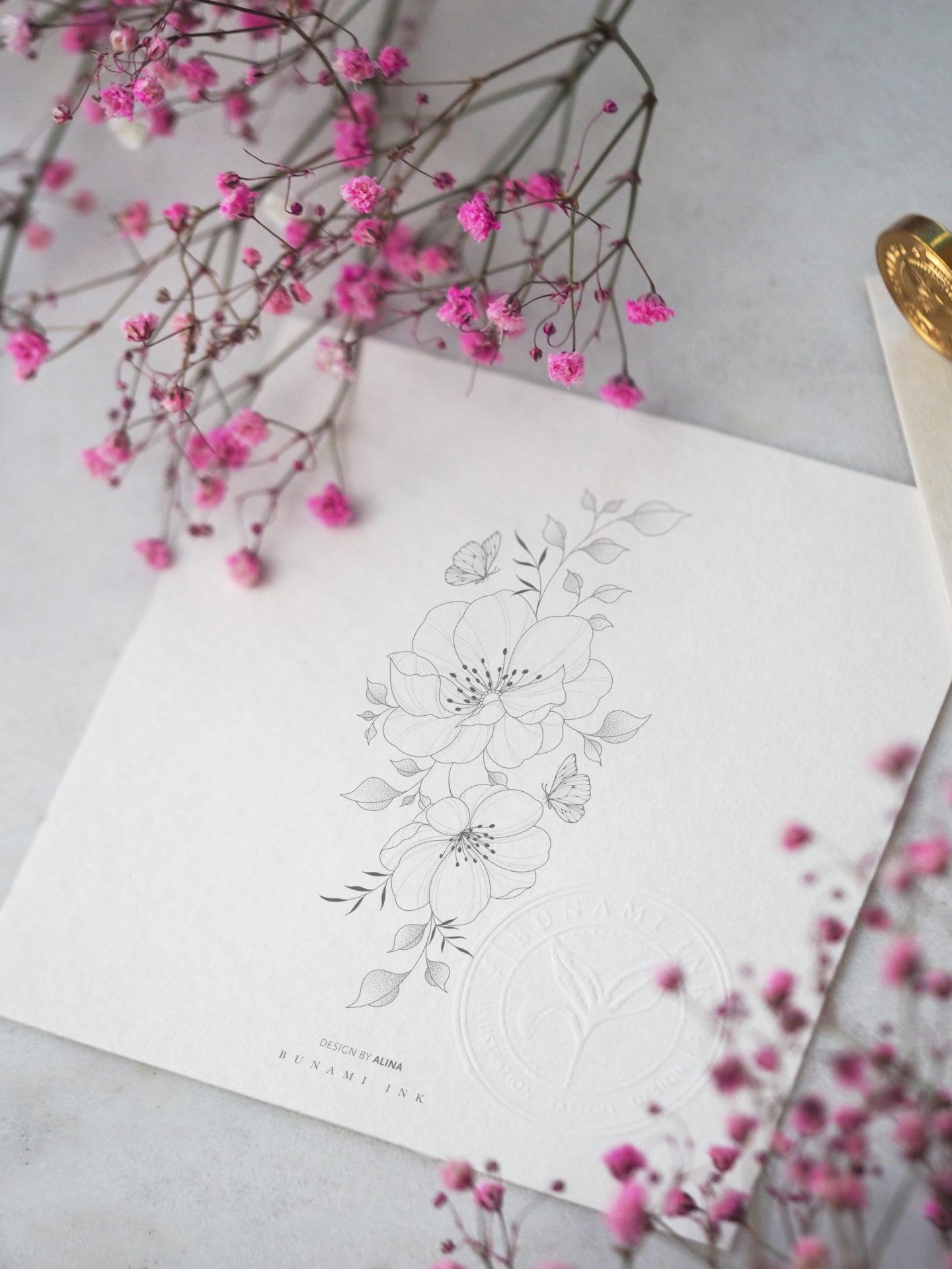 Blossom & butterflies wanna do by Alina BUNAMI INK 2022-08-19