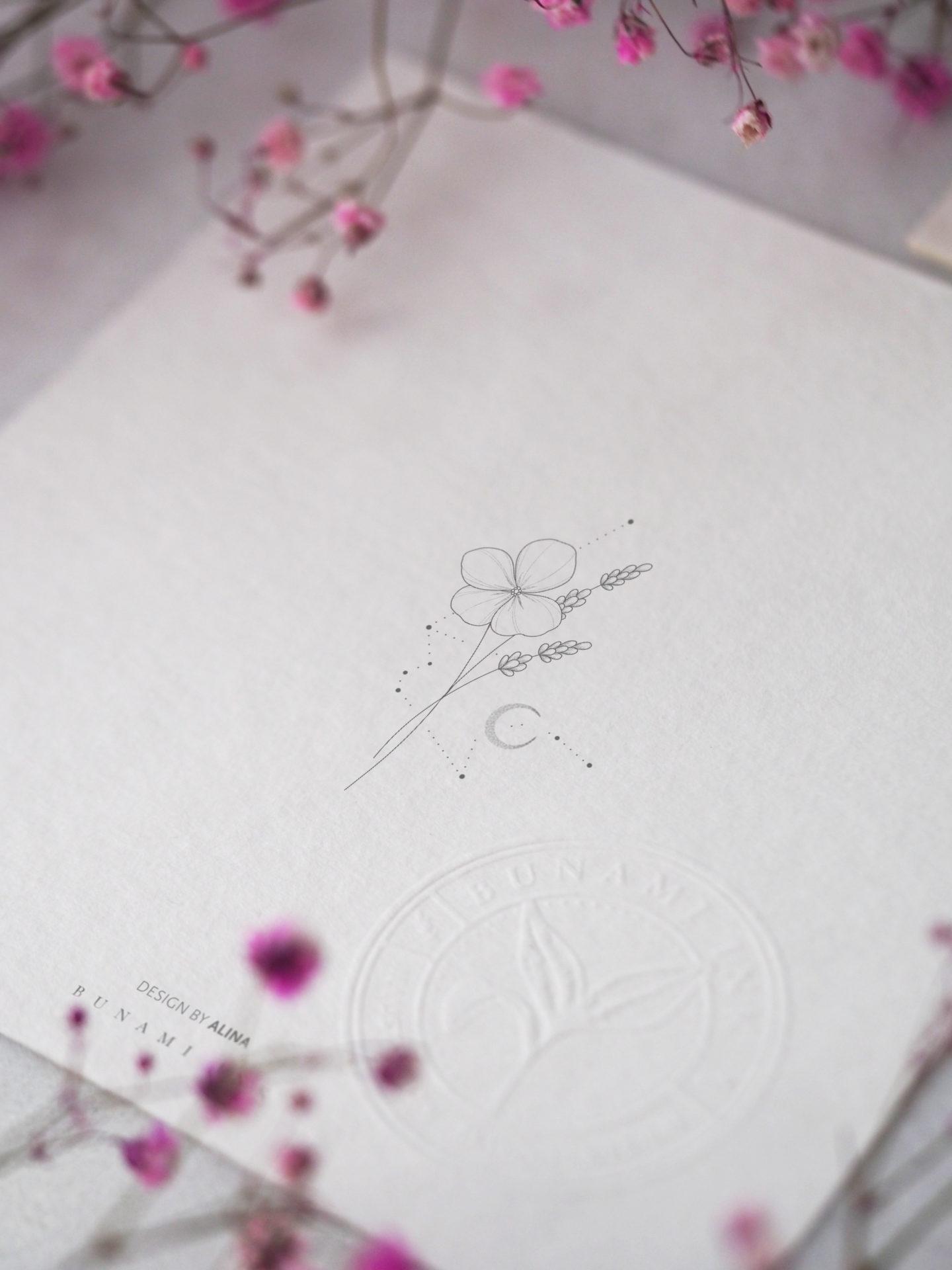 Aquarius and Violet zodiac birth flowers wanna do by Alina BUNAMI INK 2022-08-22