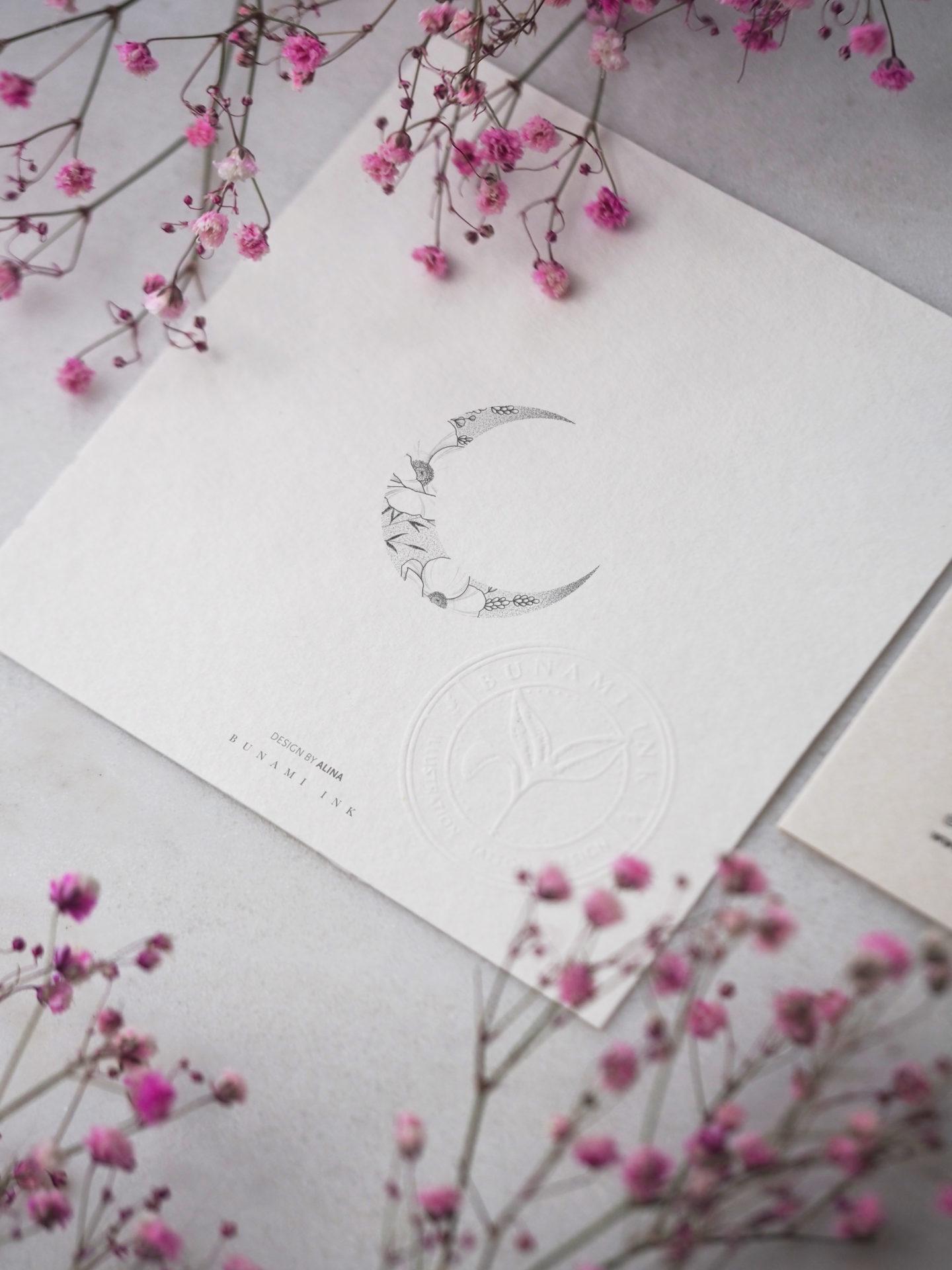 Crescent poppy moon by Alina BUNAMI INK 2022-09-23