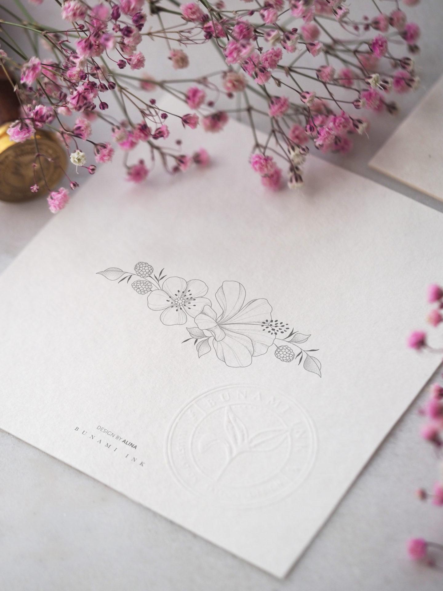 Hibiscus & blackberry bangle by Alina BUNAMI INK 2022-09-12