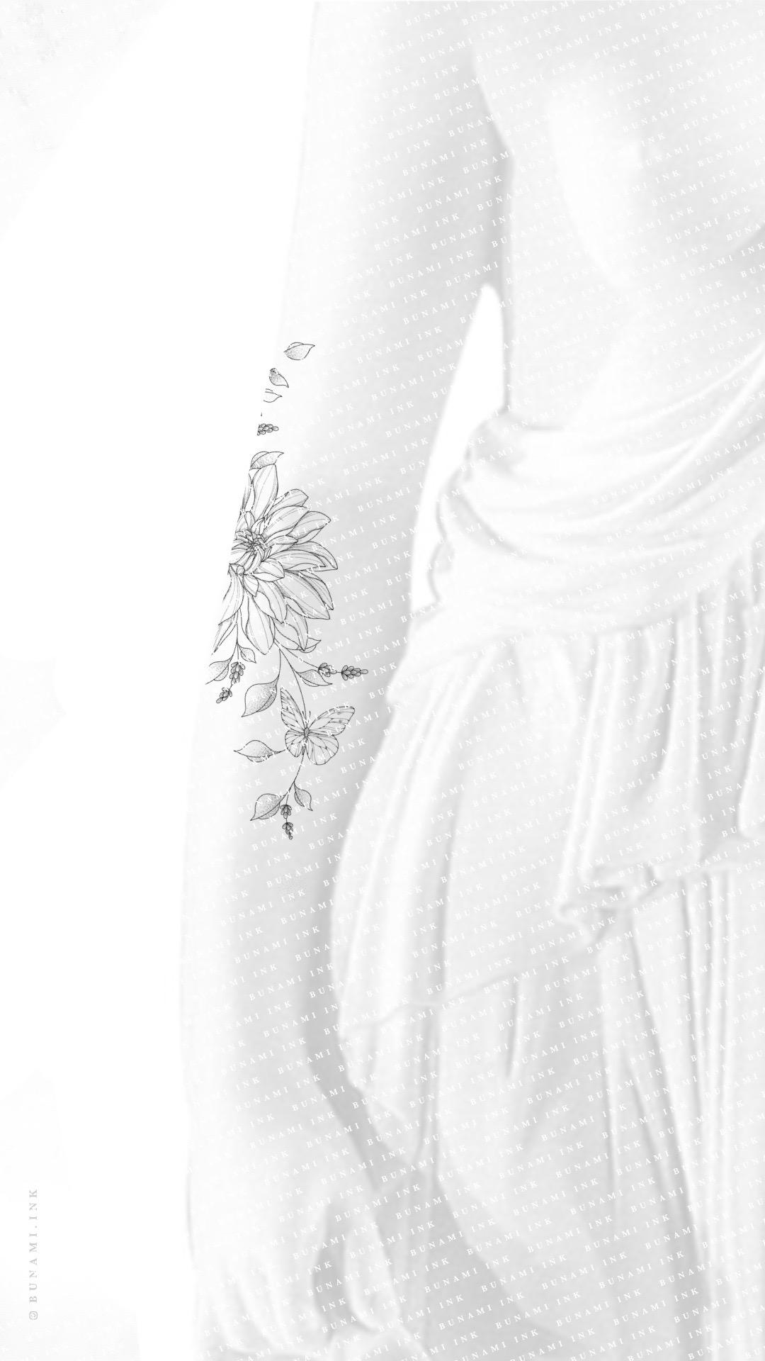 Figur1 Dalia, lavender & butterfly floral by Alina BUNAMI INK 2022-11-21