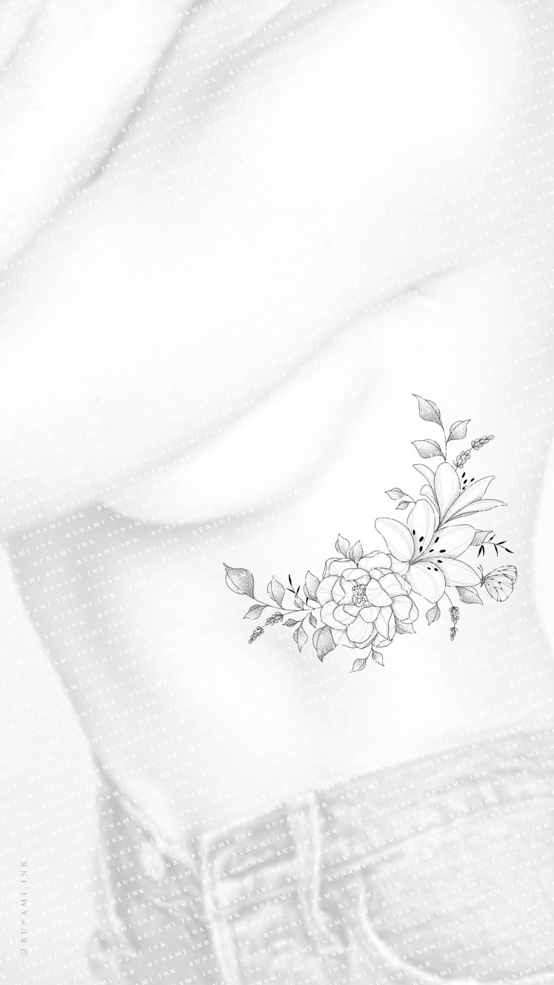 Lily, peony & butterfly floral by Alina BUNAMI INK 2022-11-03