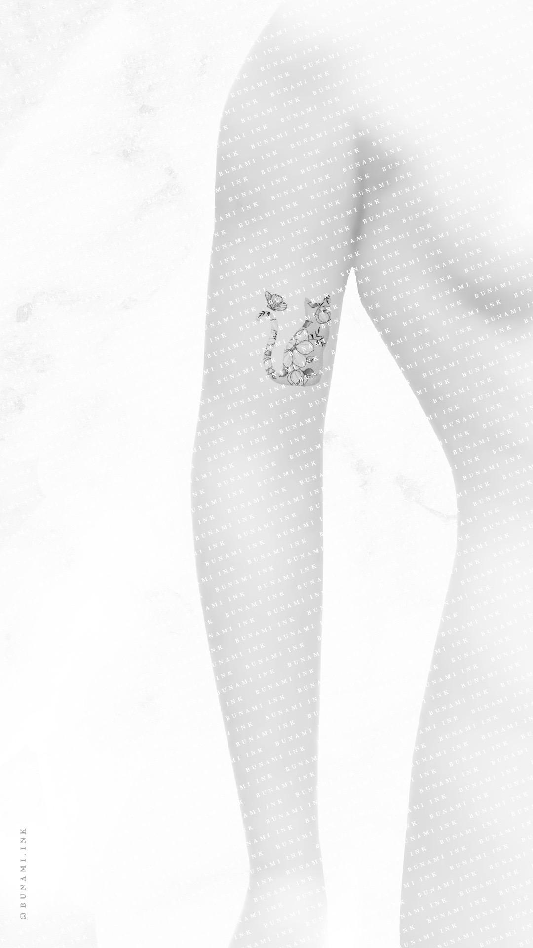 Figur2 Floral cat & butterfly by Alina BUNAMI INK 2023-02-22