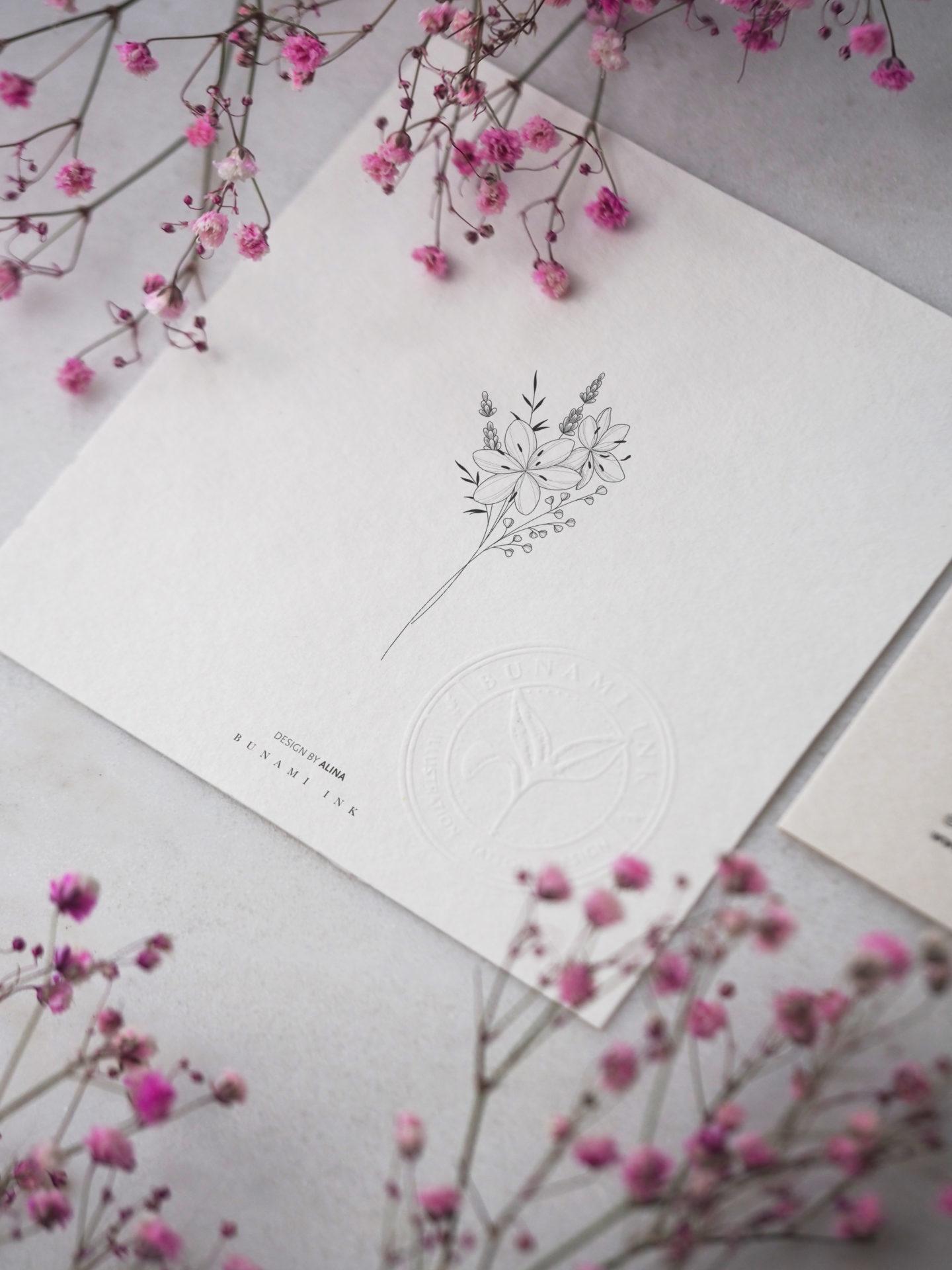 River lily bouquet by Alina BUNAMI INK 2023-02-24