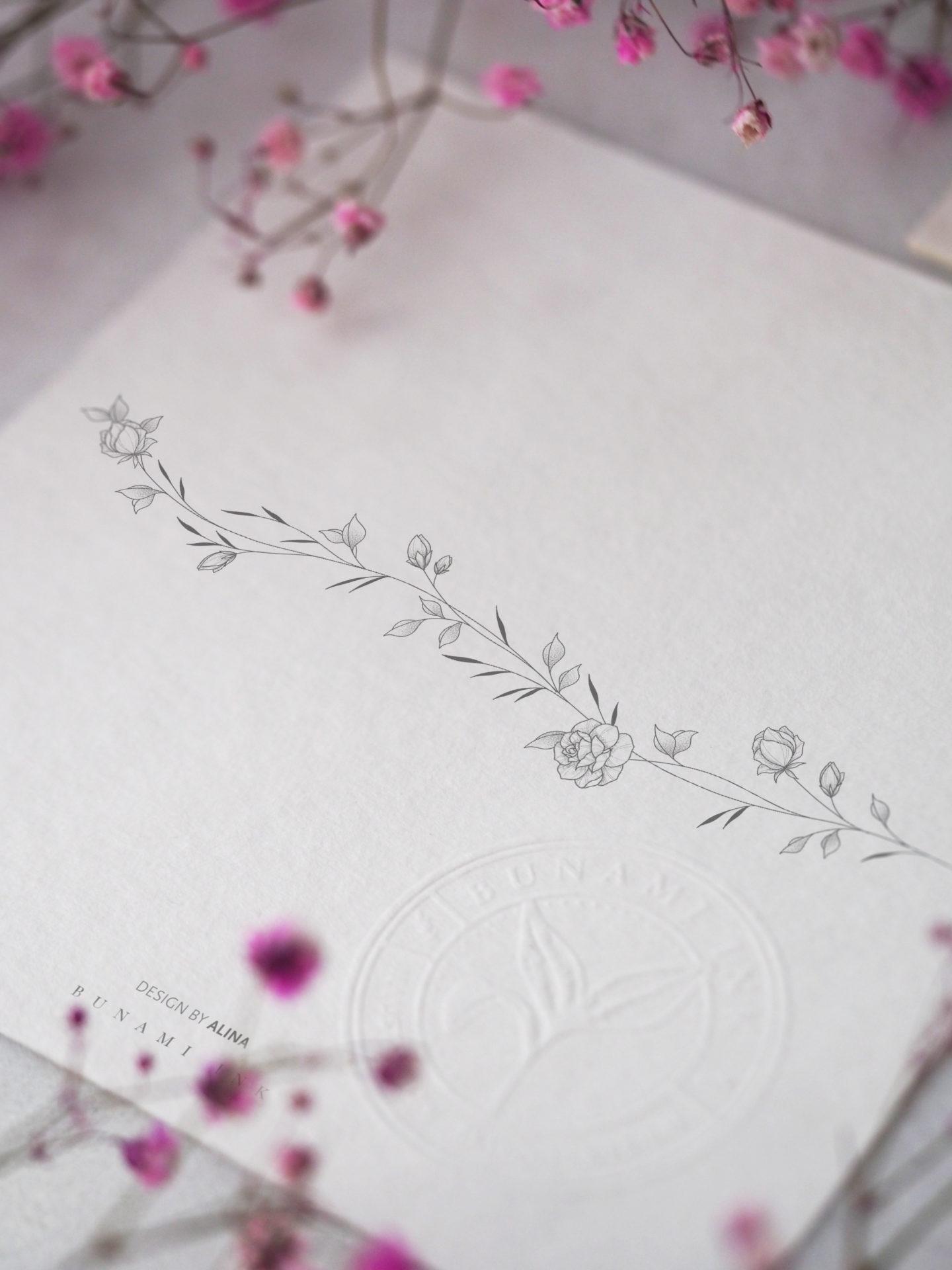 Rose bracelet by Alina BUNAMI INK 2023-02-24