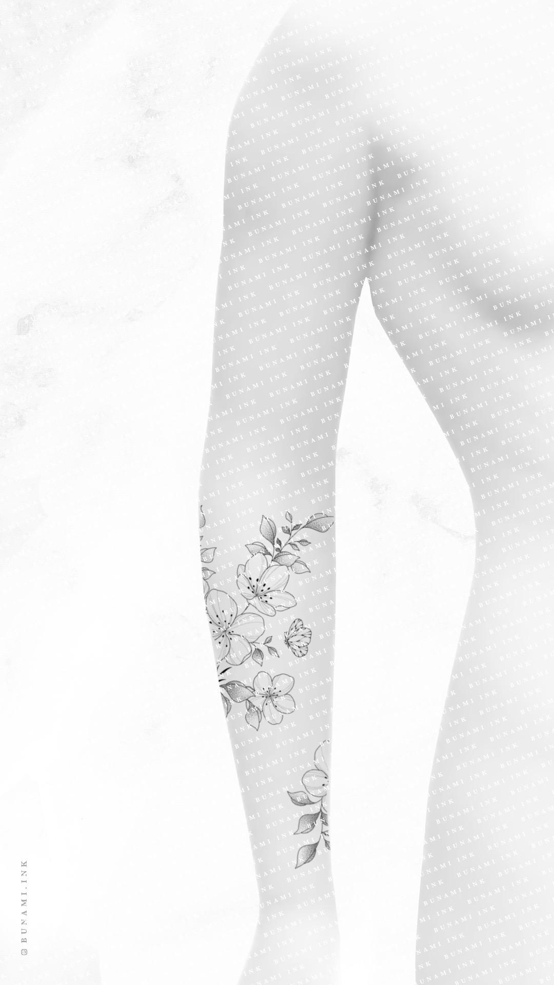 Figur1 Big blossoms & butterfly by Alina BUNAMI INK 2023-03-29