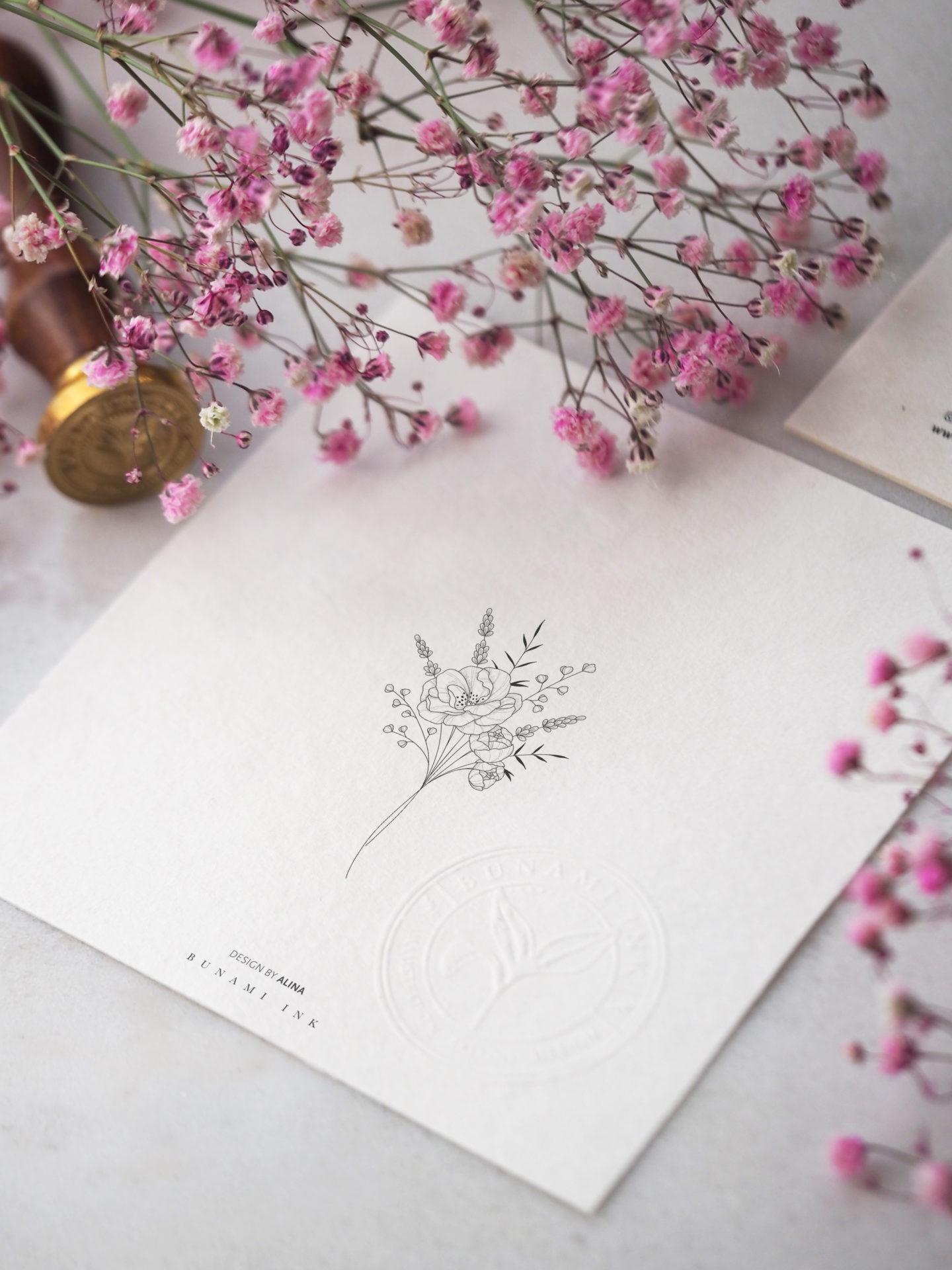 Wildrose & peony bouquet by Alina BUNAMI INK 2023-01-30