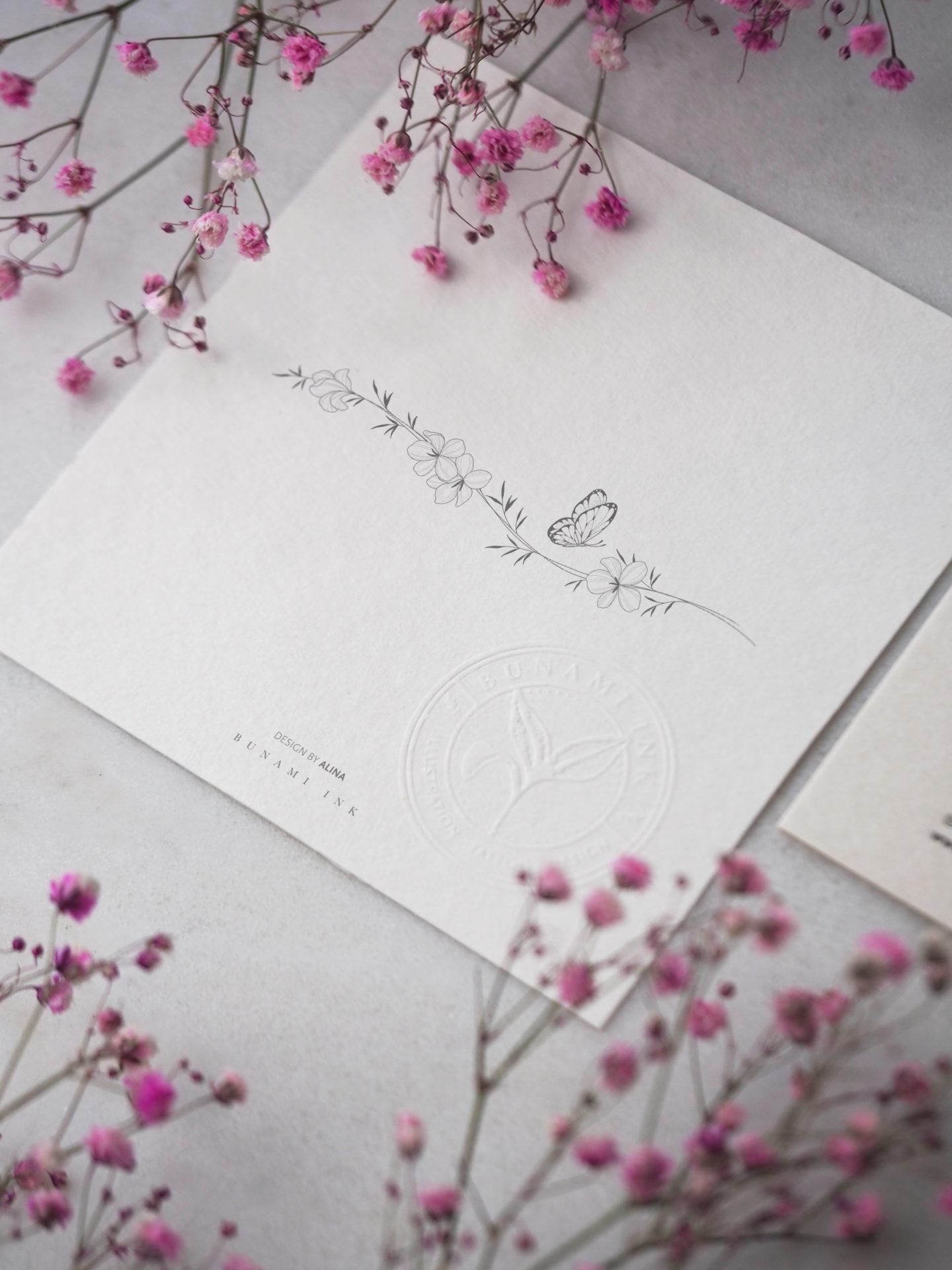 Violet & butterfly bracelet by Alina BUNAMI INK 2023-06-26