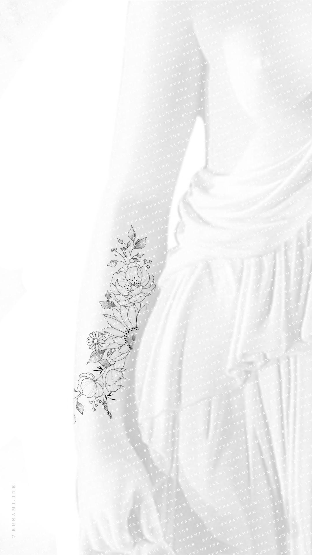 Figur2 Sunflower, daisy & wild rose floral by Alina BUNAMI INK 2024-04-12