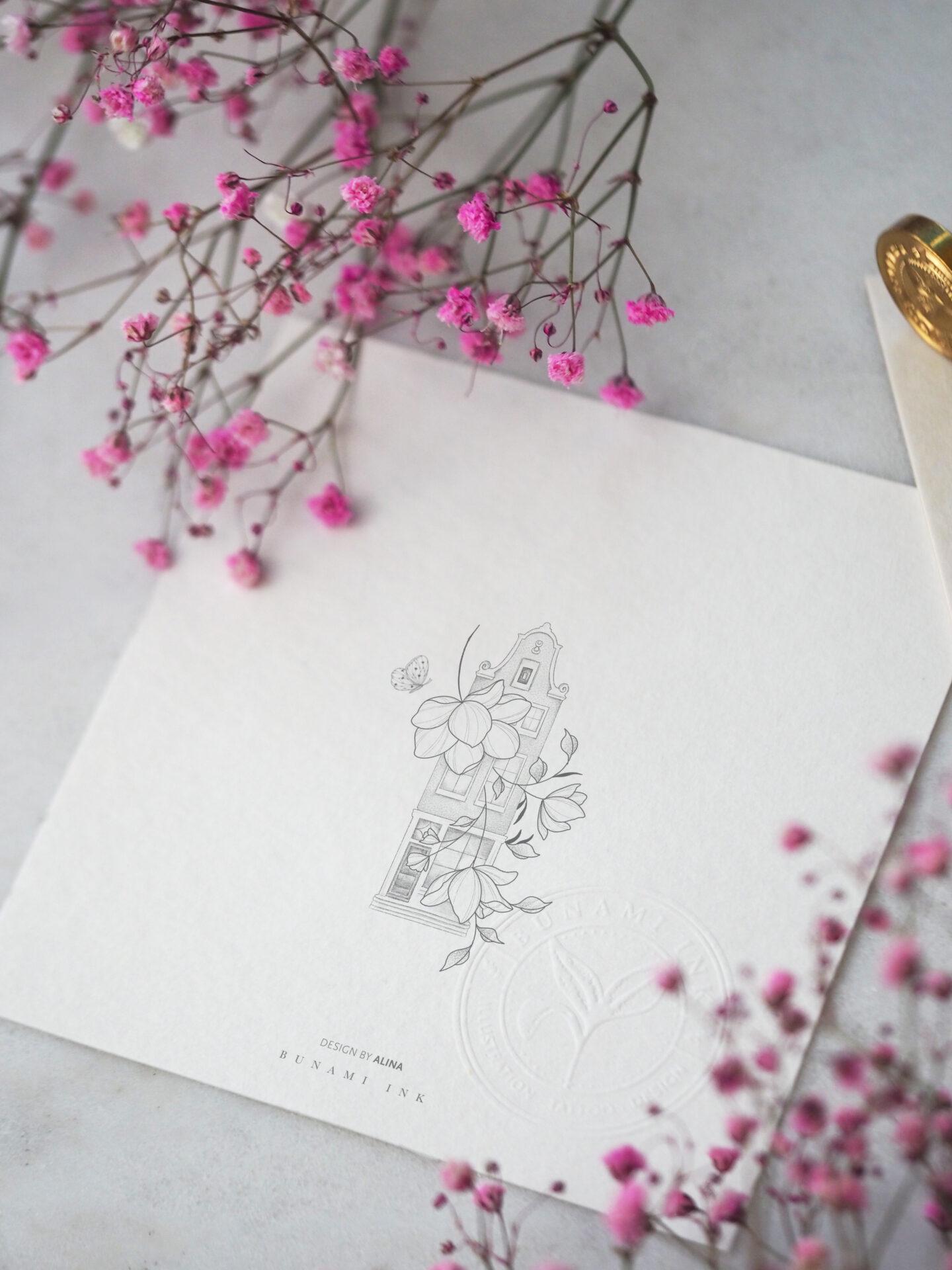 Floral canal house by Alina BUNAMI INK 2025-02-19