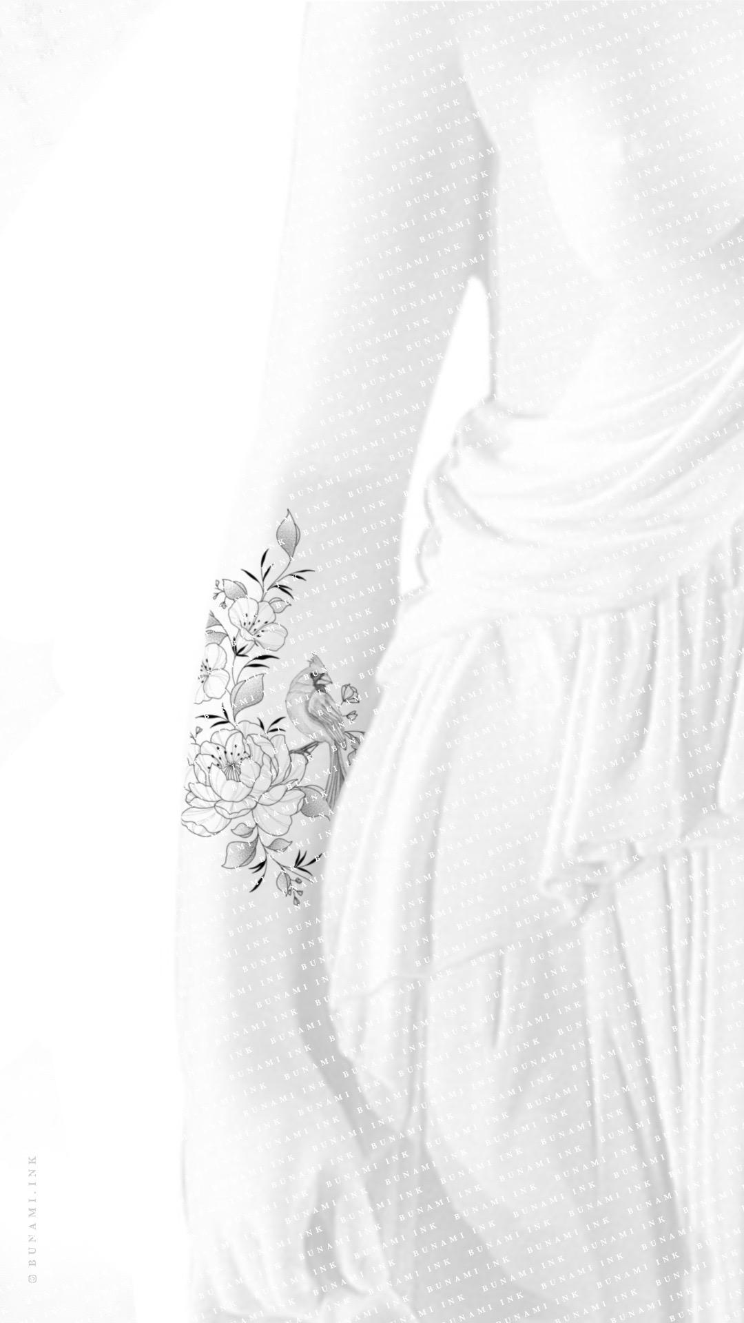 Model1 Cardinal & peony floral by Alina BUNAMI INK 2025-02-19