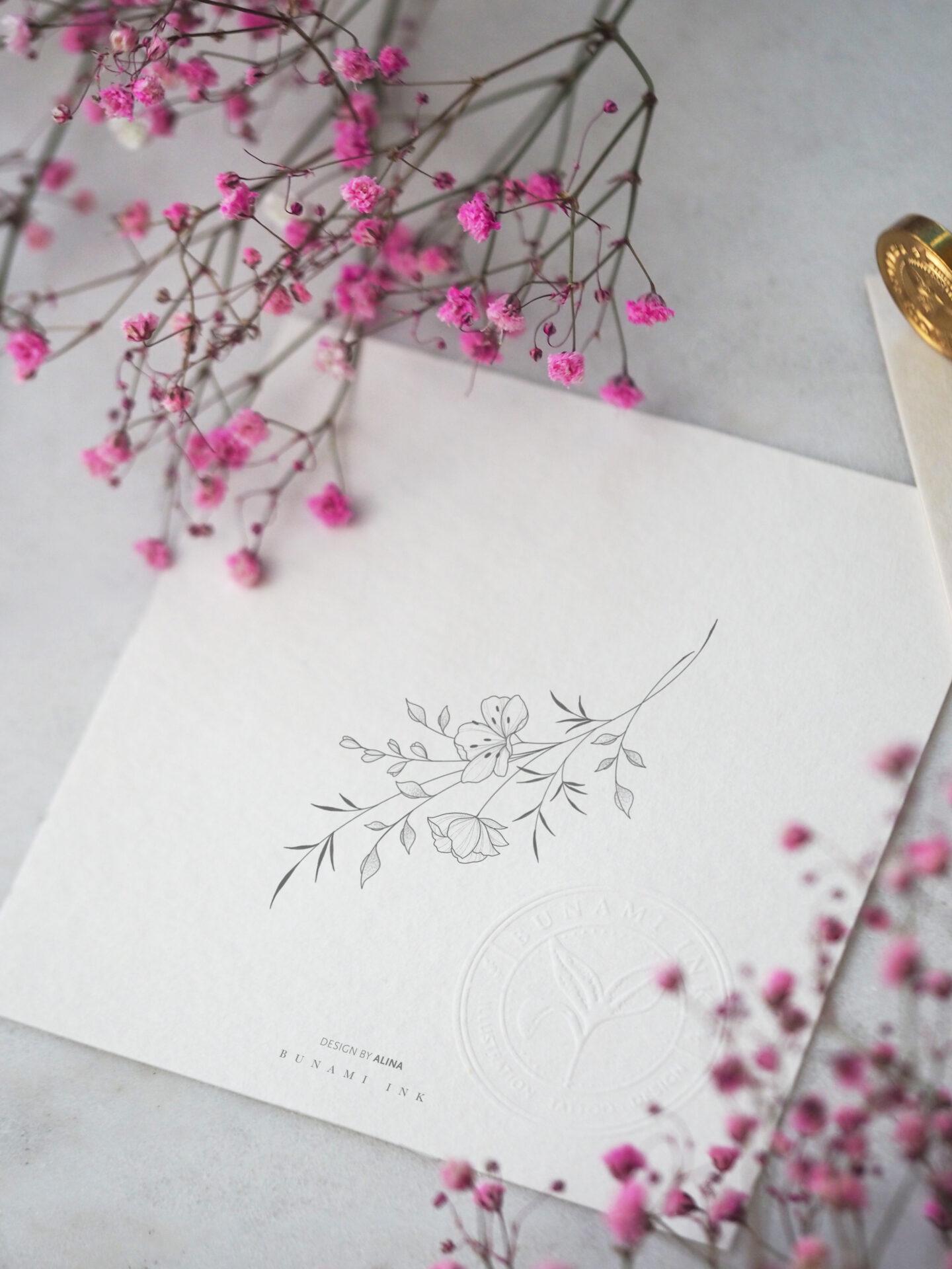 Cherry blossom branch by Alina BUNAMI INK 2025-04-26