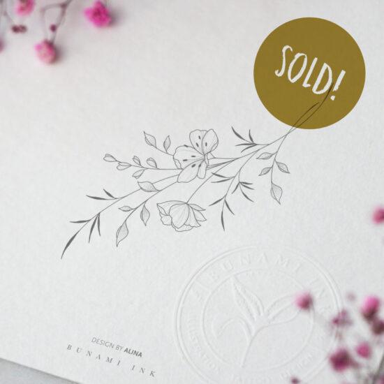 Cherry blossom branch by Alina BUNAMI INK 2025-04-26_sold