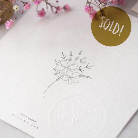 Frangipani bouquet by Alina BUNAMI INK 2025-07-17_sold