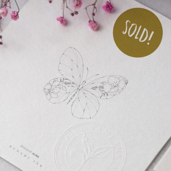 Wild flower butterfly by Alina BUNAMI INK 2027-07-29_sold